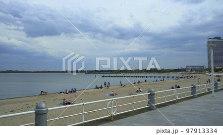 Famous Travemunde Beach at the Baltic sea 97913334
