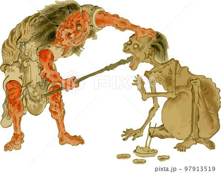 餓鬼を拷問する赤鬼 97913519