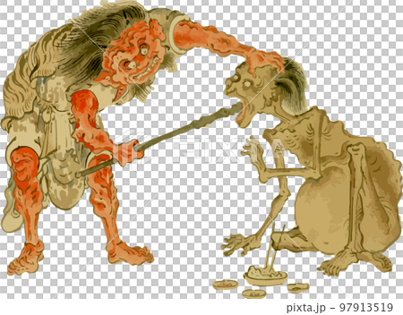 餓鬼を拷問する赤鬼 97913519