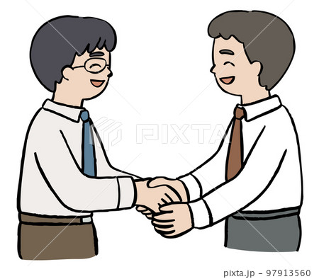 握手する大人の男 97913560