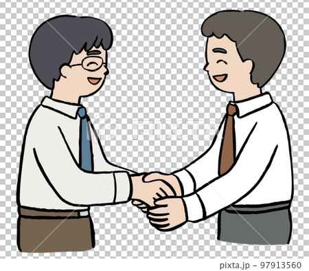 握手する大人の男 97913560