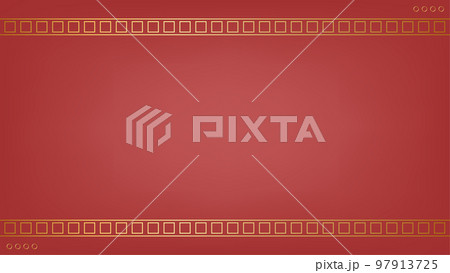 Red background and golden border with space. Lunar new year concept, Chinese new year background. vector. 97913725