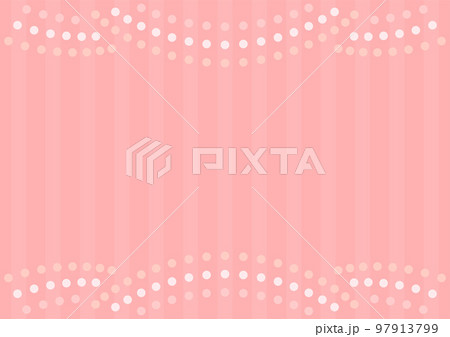 背景　水玉の波の飾りとストライプ　ピンク 97913799