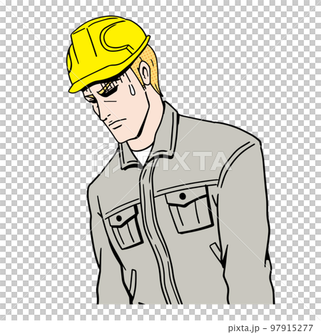 沮喪的白種人建築工人 97915277