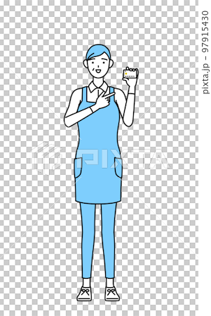 佩帶圍裙的資深婦女推薦信用卡付款 97915430