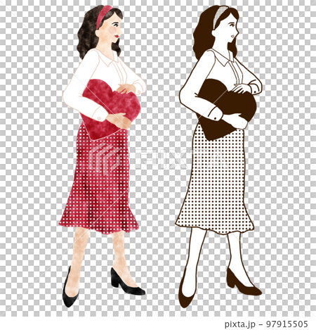 Valentine's day woman holding a heart Valentine's day woman holding a heart 97915505