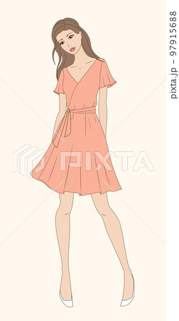 Woman in a red dress. Woman in a red dress. 97915688