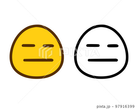 Sad emoticon in two style isolated on white background 97916399