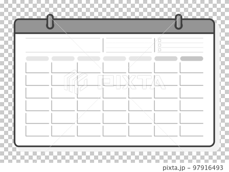 Textless Calendar Template - Monthly Calendar Starting Monday - To-Do List Textless Calendar Template - Monthly Calendar Starting Monday - To-Do List 97916493