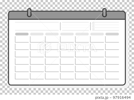 文字のないカレンダーのテンプレート -日曜始まりのマンスリーカレンダー - to-doリスト 97916494