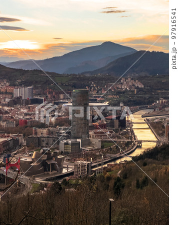 panoramic view of bilbao at sunset, Basque Country, Spain. 97916541