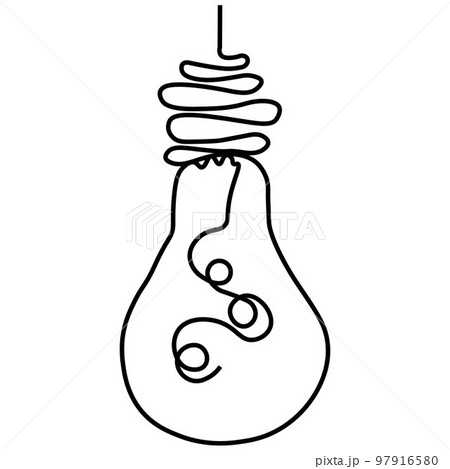 Continuous one line drawing bulb lamp minimalism 97916580