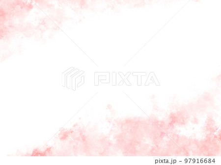 ふわふわしたパステルピンクの水彩風フレーム素材 ふわふわしたパステルピンクの水彩風フレーム素材 97916684