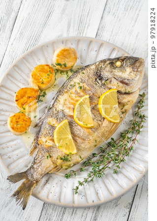 Mediterranean Baked Sea Bream Mediterranean Baked Sea Bream 97918224