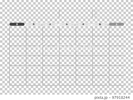 曜日だけのマンスリーカレンダーのテンプレート - 日付なし･年なし - 日曜始まり･todoリスト付 97918244