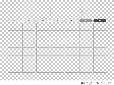 曜日だけのマンスリーカレンダーのテンプレート - 日付なし･年なし - 月曜始まり･todoリスト付 97918246