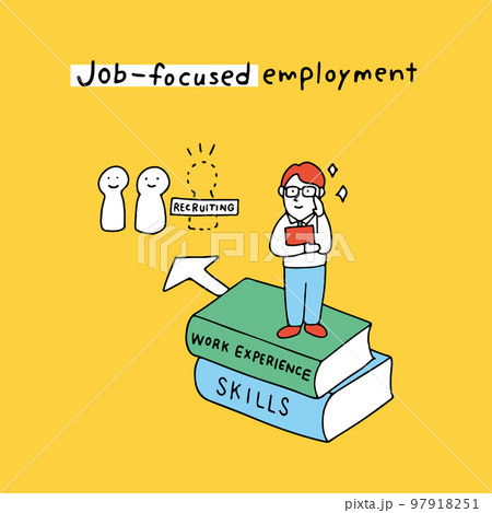 ジョブ型雇用の解説イラスト 97918251