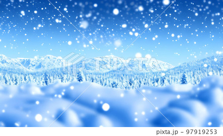 冬の背景 雪景色 風景 冬の背景 雪景色 風景 97919253