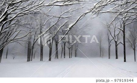 冬の背景 雪景色 風景 冬の背景 雪景色 風景 97919344