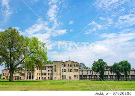 The old paper mill used to produce paper and banknotes during World War II, transformed into a new public attraction in Kanchanaburi, Thailand. (Cultural Economics with Tourism). Historical buildings. 97920186