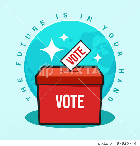 The Red Ballot Box and the vote paper. Isolated Vector Illustration The Red Ballot Box and the vote paper. Isolated Vector Illustration 97920744
