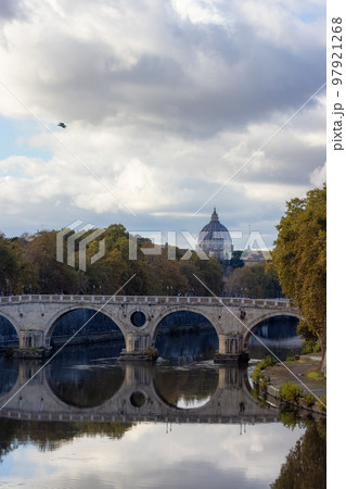 River Tiber and Bridge in a historic City, Rome, Italy. River Tiber and Bridge in a historic City, Rome, Italy. 97921268