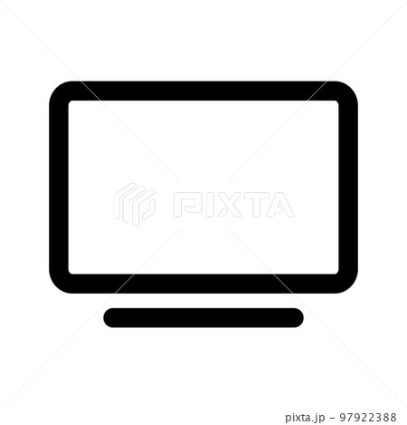 Tv icon line isolated on white background. Black flat thin icon on modern outline style. Linear symbol and editable stroke. Simple and pixel perfect stroke vector illustration 97922388