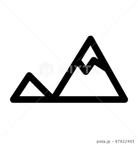 Mountain icon line isolated on white background. Black flat thin icon on modern outline style. Linear symbol and editable stroke. Simple and pixel perfect stroke vector illustration 97922405
