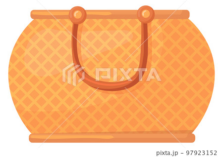 Woven bag in rustic style. Cartoon wicker icon 97923152