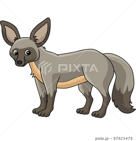 Bat-Eared Fox Animal Cartoon Colored Clipart 97925478