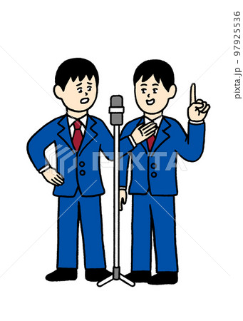 漫才をする若手コンビ 97925536