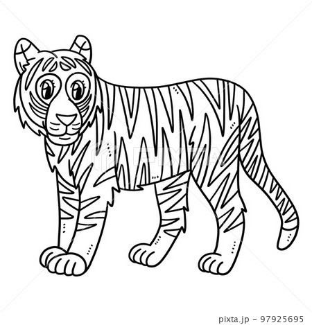 Mother Tiger Isolated Coloring Page for Kids Mother Tiger Isolated Coloring Page for Kids 97925695