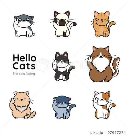 猫の表情アイコン ピースサイン 猫の表情アイコン ピースサイン 97927274