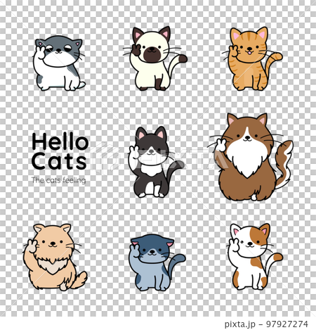 猫の表情アイコン ピースサイン 猫の表情アイコン ピースサイン 97927274