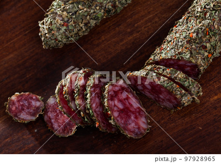 Fuet sausage coated with herbs 97928965