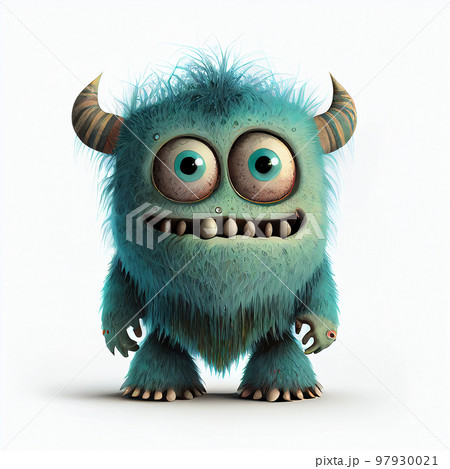Illustration cartoon cute Monsters on isolated background (Created with Generative AI technology). Illustration cartoon cute Monsters on isolated background (Created with Generative AI technology). 97930021