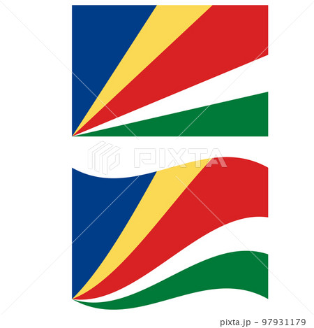 Waving flag of Seychelles. Seychelles flag on white background. flat style.