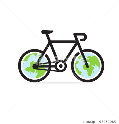 bicycle with globe in wheel vector bicycle with globe in wheel vector 97932085