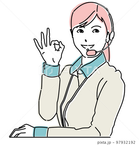 OKを出す溌剌とした働く女性 97932192