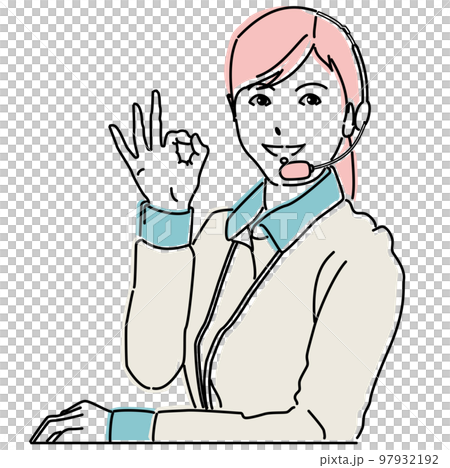 OKを出す溌剌とした働く女性 97932192