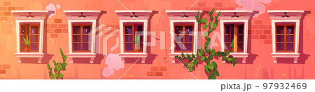 Old apartment house with classic windows 97932469