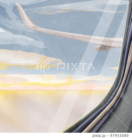 飛行機の窓 jet streamジェットストリーム 飛行機の窓から Stickable Poster by