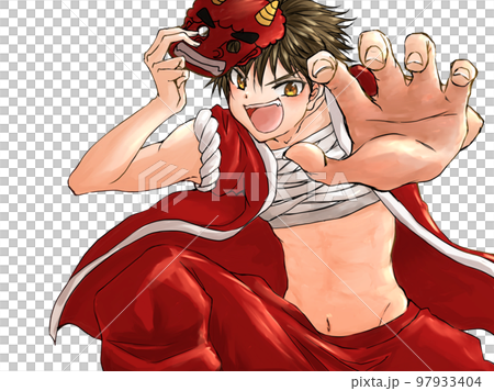 A boy dressed as a demon on Setsubun 97933404