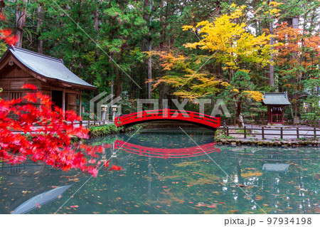 静岡県周智郡森町一宮　小國神社と周辺の風景 97934198
