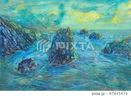 潮風のイラスト素材 [97935473] - PIXTA