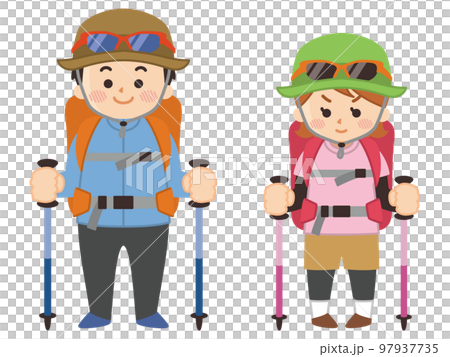 登山家の男女　アウトドア 97937735