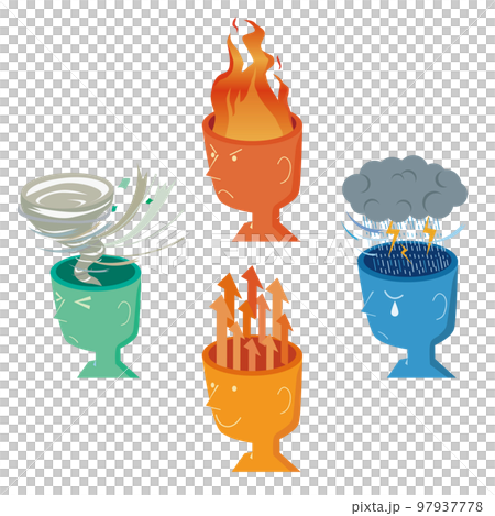 Image illustration set of heart and feelings 97937778