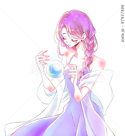 占い師の女性　水晶玉　イメージ 97937896