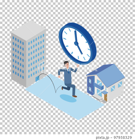 businessman leaving work on time businessman leaving work on time 97938329