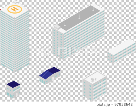各種等距住宅建築的插圖集 各種等距住宅建築的插圖集 97938648